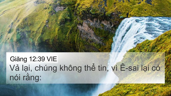 Giăng 12:39 VIE Bible Verse Image