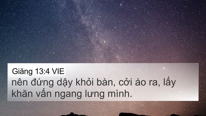 Giăng 13:4 VIE Bible Verse Image