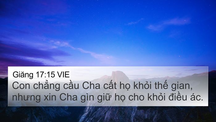 Giăng 17:15 VIE Bible Verse Image