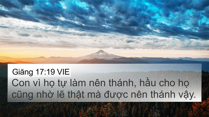 Giăng 17:19 VIE Bible Verse Image