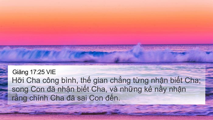 Giăng 17:25 VIE Bible Verse Image