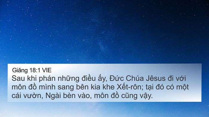 Giăng 18:1 VIE Bible Verse Image
