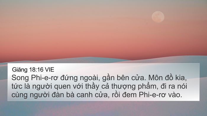 Giăng 18:16 VIE Bible Verse Image