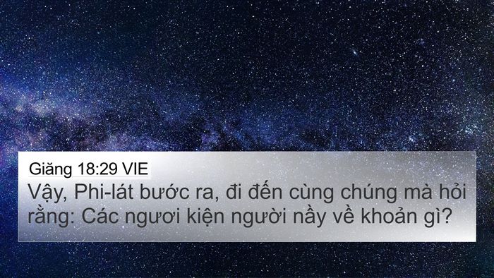 Giăng 18:29 VIE Bible Verse Image