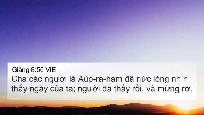 Giăng 8:56 VIE Bible Verse Image