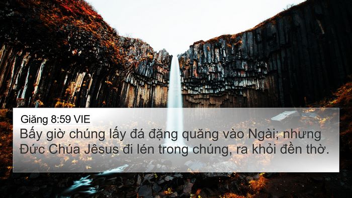 Giăng 8:59 VIE Bible Verse Image
