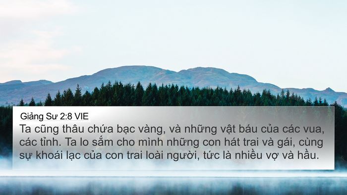 Giảng Sư 2:8 VIE 4K Wallpaper - Ta cũng thâu chứa bạc vàng, và những - 4K Wallpaper Bible Verse