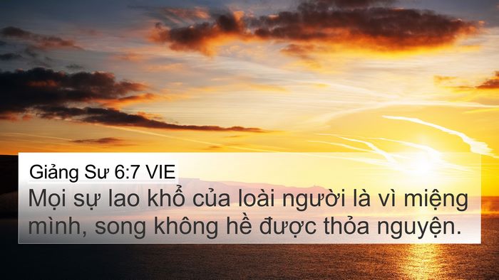 Giảng Sư 6:7 VIE 4K Wallpaper - Mọi sự lao khổ của loài người là vì - 4K Wallpaper Bible Verse