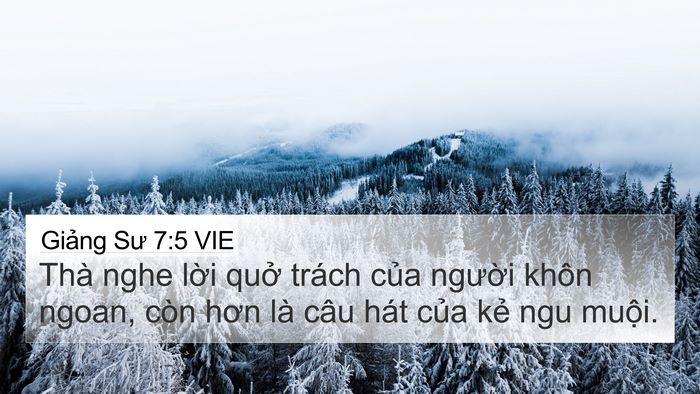 Giảng Sư 7:5 VIE 4K Wallpaper - Thà nghe lời quở trách của người khôn - 4K Wallpaper Bible Verse