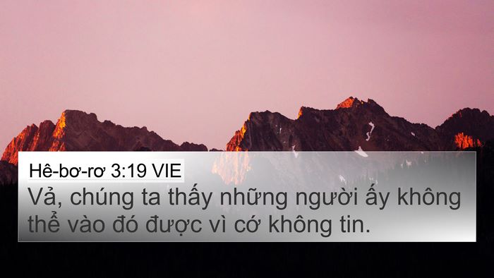 Hê-bơ-rơ 3:19 VIE Bible Verse Image