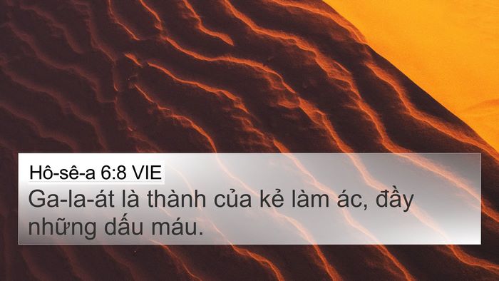 Hô-sê-a 6:8 VIE 4K Wallpaper - Ga-la-át là thành của kẻ làm ác, đầy - 4K Wallpaper Bible Verse