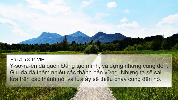 Hô-sê-a 8:14 VIE Bible Verse Image