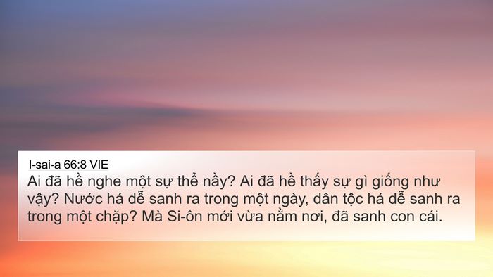 I-sai-a 66:8 VIE Bible Verse Image