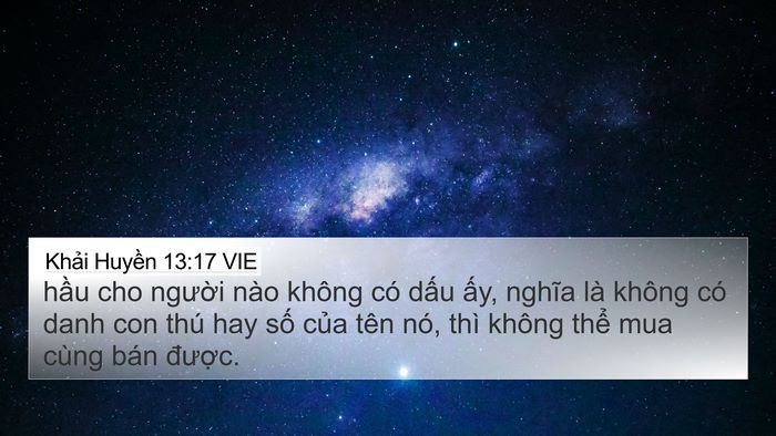 Khải Huyền 13:17 VIE Bible Verse Image