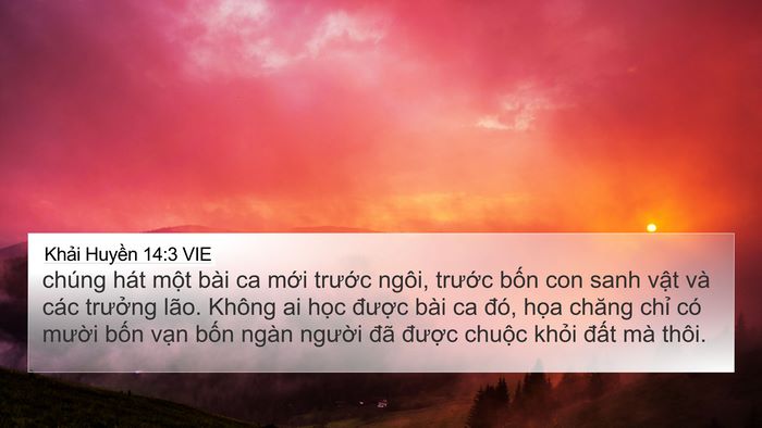 Khải Huyền 14:3 VIE Bible Verse Image