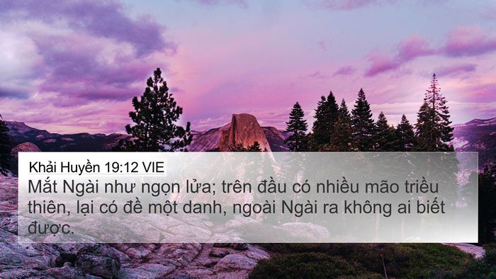Khải Huyền 19:12 VIE Bible Verse Image
