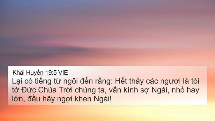 Khải Huyền 19:5 VIE Bible Verse Image