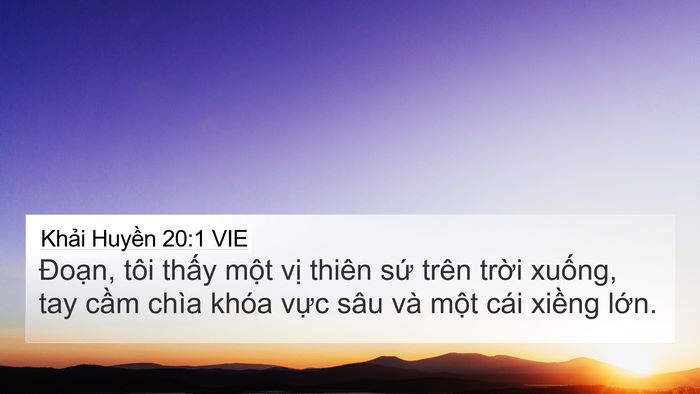 Khải Huyền 20:1 VIE Bible Verse Image