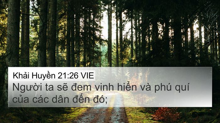 Khải Huyền 21:26 VIE 4K Wallpaper - Người ta sẽ đem vinh hiển và phú quí - 4K Wallpaper Bible Verse