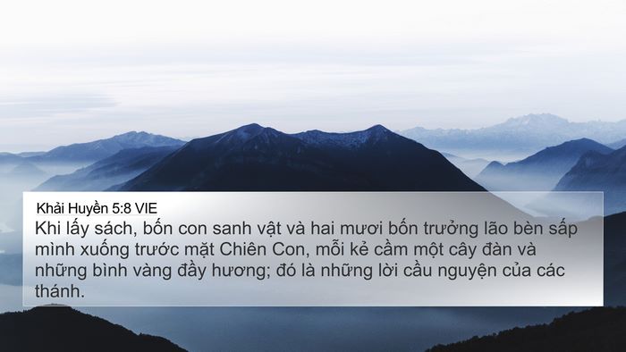Khải Huyền 5:8 VIE Bible Verse Image