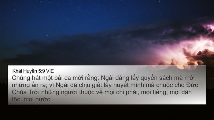 Khải Huyền 5:9 VIE Bible Verse Image