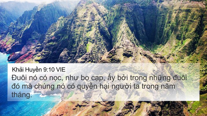 Khải Huyền 9:10 VIE Bible Verse Image