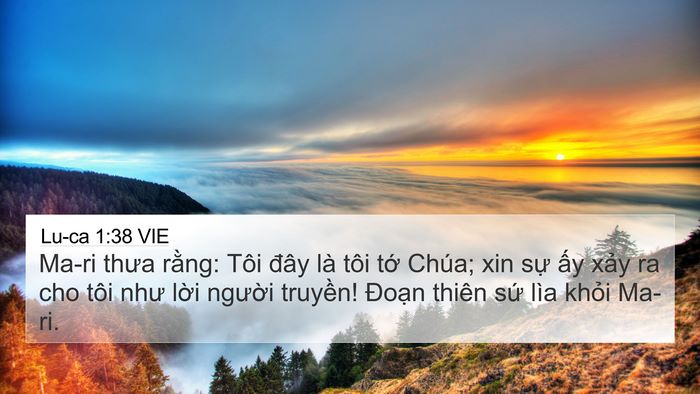 Lu-ca 1:38 VIE 4K Wallpaper - Ma-ri thưa rằng: Tôi đây là tôi tớ - 4K Wallpaper Bible Verse