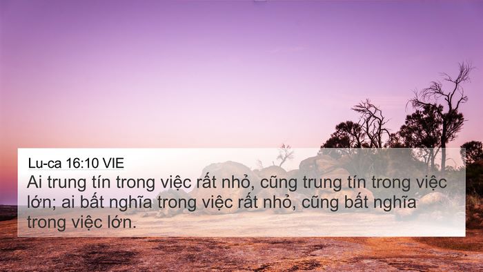 Lu-ca 16:10 VIE Bible Verse Image