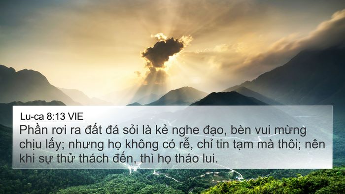 Lu-ca 8:13 VIE 4K Wallpaper - Phần rơi ra đất đá sỏi là kẻ nghe - 4K Wallpaper Bible Verse
