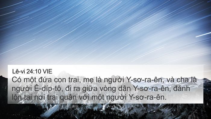 Lê-vi 24:10 VIE 4K Wallpaper - Có một đứa con trai, mẹ là người - 4K Wallpaper Bible Verse