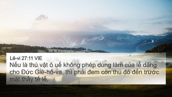 Lê-vi 27:11 VIE 4K Wallpaper - Nếu là thú vật ô uế không phép dùng - 4K Wallpaper Bible Verse