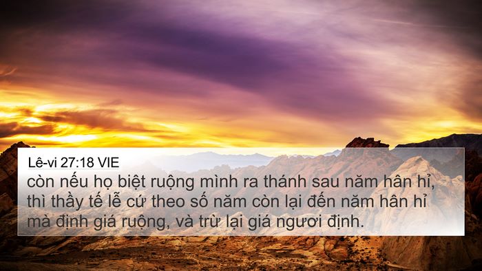 Lê-vi 27:18 VIE 4K Wallpaper - còn nếu họ biệt ruộng mình ra thánh - 4K Wallpaper Bible Verse