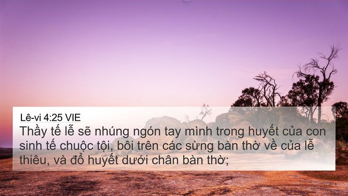 Lê-vi 4:25 VIE Bible Verse Image