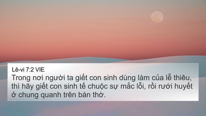 Lê-vi 7:2 VIE 4K Wallpaper - Trong nơi người ta giết con sinh dùng làm - 4K Wallpaper Bible Verse
