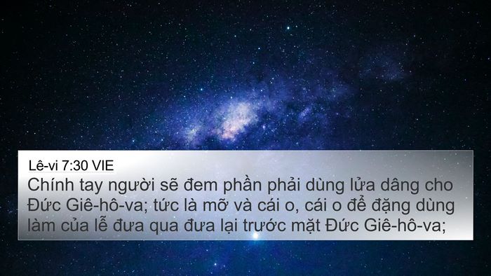Lê-vi 7:30 VIE Bible Verse Image