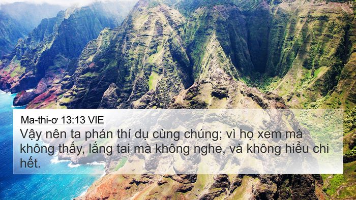 Ma-thi-ơ 13:13 VIE 4K Wallpaper - Vậy nên ta phán thí dụ cùng chúng; vì - 4K Wallpaper Bible Verse