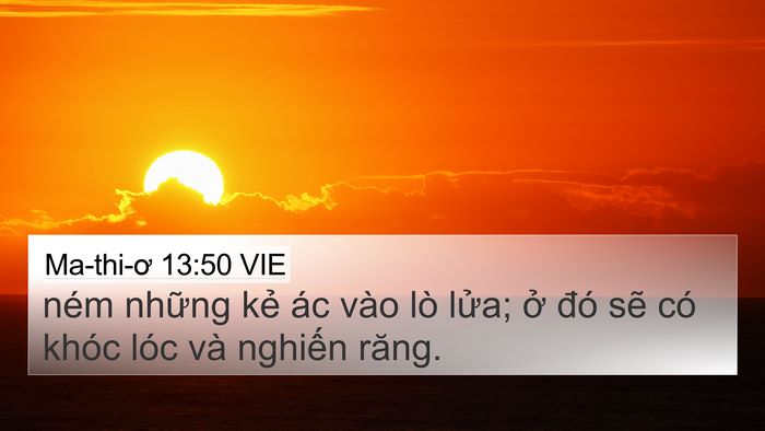 Ma-thi-ơ 13:50 VIE Bible Verse Image