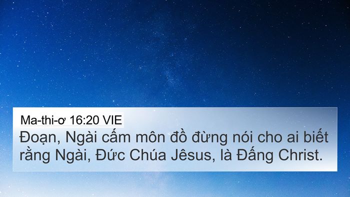 Ma-thi-ơ 16:20 VIE Bible Verse Image