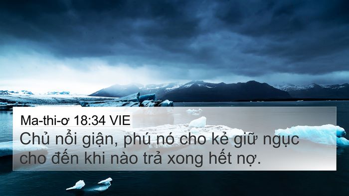 Ma-thi-ơ 18:34 VIE Bible Verse Image