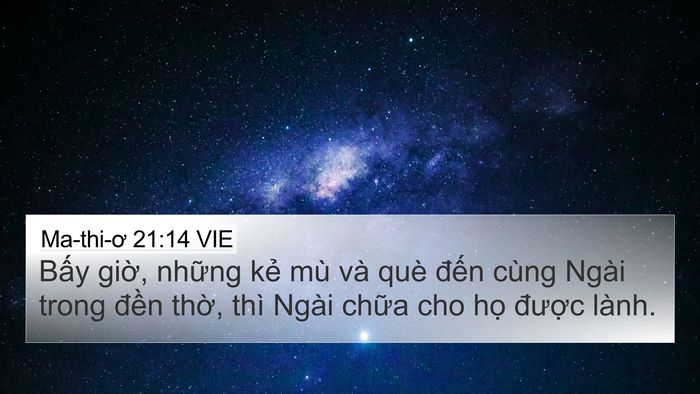 Ma-thi-ơ 21:14 VIE Bible Verse Image