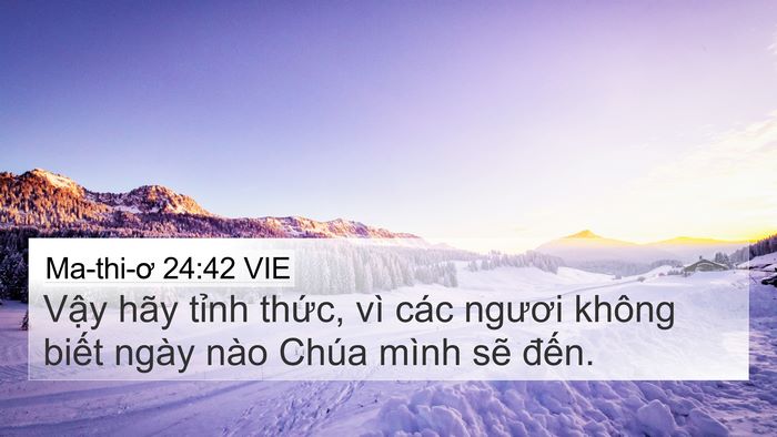 Ma-thi-ơ 24:42 VIE Bible Verse Image