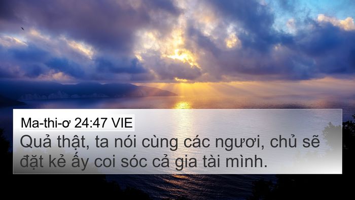 Ma-thi-ơ 24:47 VIE Bible Verse Image