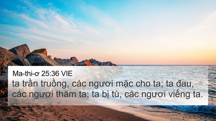 Ma-thi-ơ 25:36 VIE Bible Verse Image