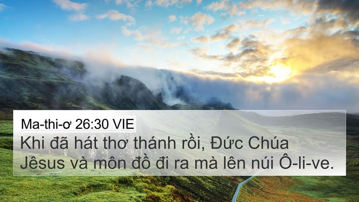 Ma-thi-ơ 26:30 VIE 4K Wallpaper - Khi đã hát thơ thánh rồi, Đức Chúa - 4K Wallpaper Bible Verse