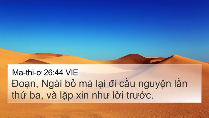 Ma-thi-ơ 26:44 VIE Bible Verse Image