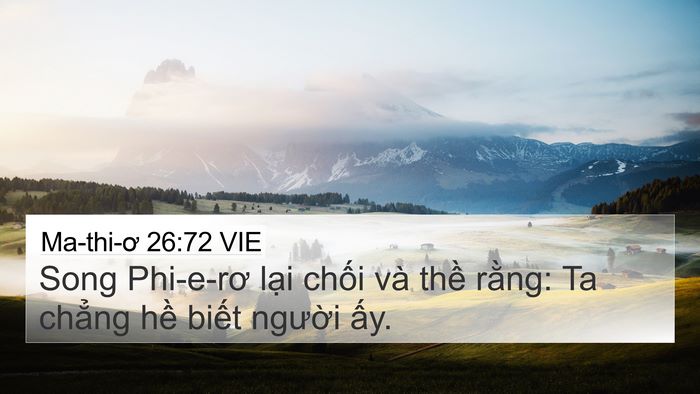 Ma-thi-ơ 26:72 VIE 4K Wallpaper - Song Phi-e-rơ lại chối và thề rằng: Ta - 4K Wallpaper Bible Verse
