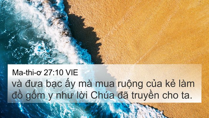 Ma-thi-ơ 27:10 VIE 4K Wallpaper - và đưa bạc ấy mà mua ruộng của kẻ - 4K Wallpaper Bible Verse