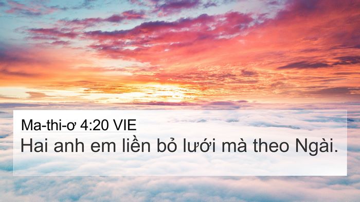 Ma-thi-ơ 4:20 VIE Bible Verse Image