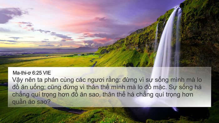 Ma-thi-ơ 6:25 VIE Bible Verse Image