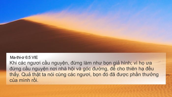 Ma-thi-ơ 6:5 VIE Bible Verse Image